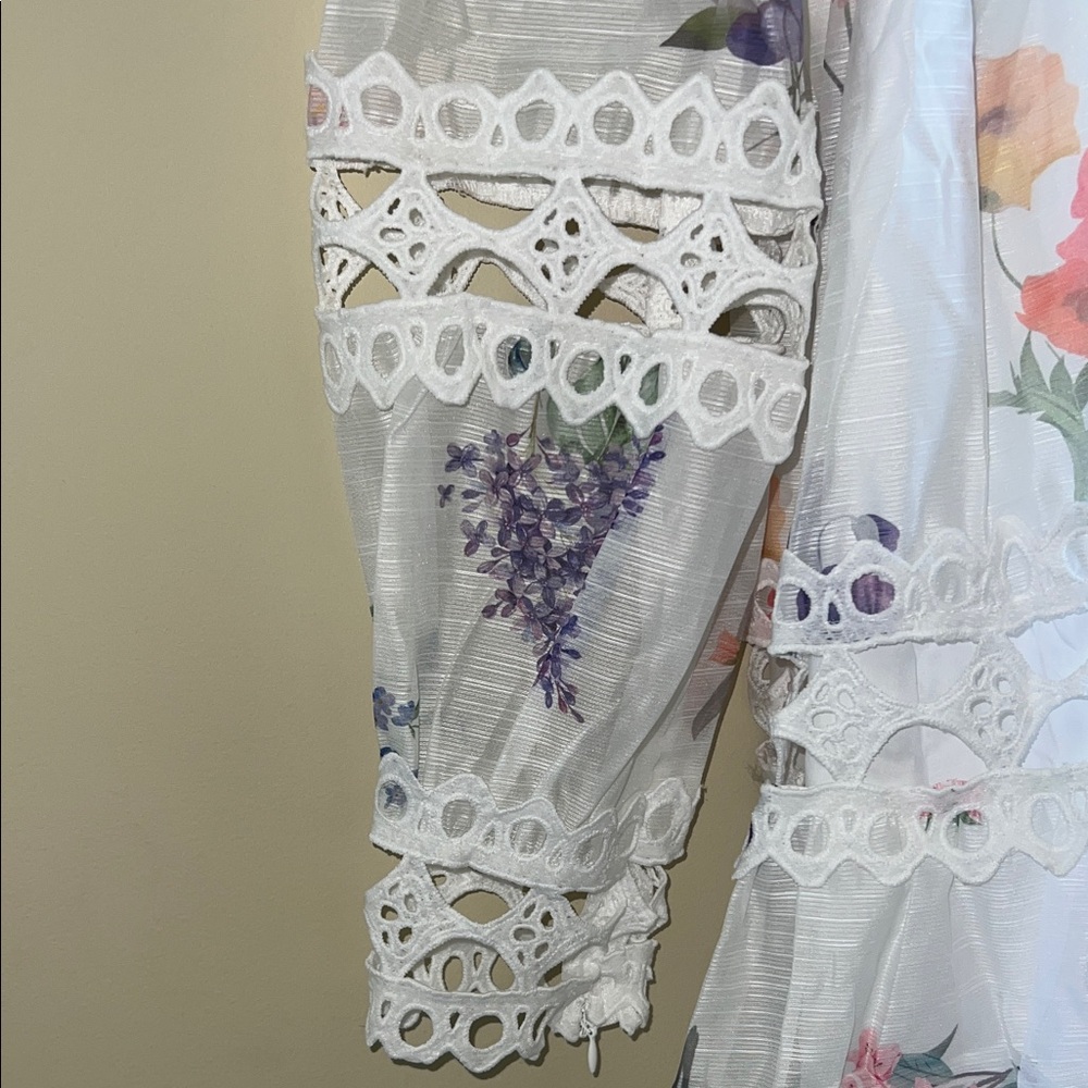 Lai Meng Five Cats Floral Lace Long Sleeve Dress Size Small New With Tag - Picture 10 of 16